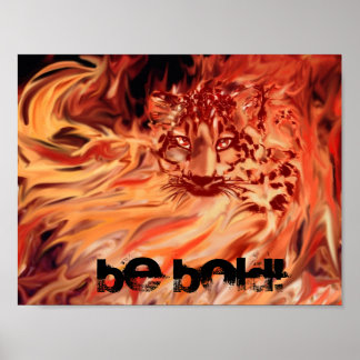 Pôster Poster, leopard in flames