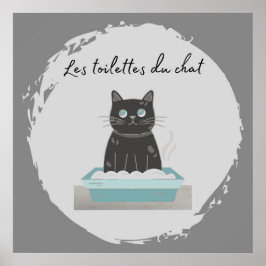 Poster Poster, Les Toilettes du Chat Black Cat