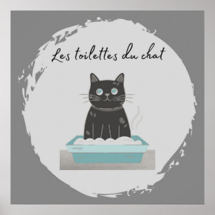 Poster Poster, Les Toilettes du Chat Black Cat