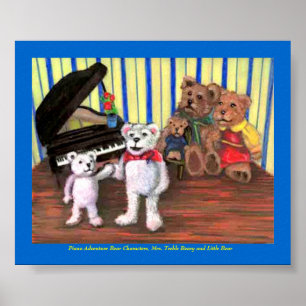 Poster Poster, lição de piano do urso pequeno primeira