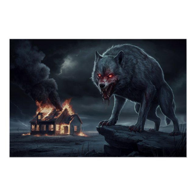 Pôster Poster Loup Feu 03 (Frente)