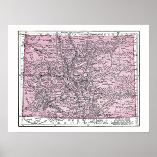 Poster Poster: Mapa de Colorado, 1921