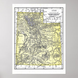 Pôster Poster: Mapa de Utah, 1921