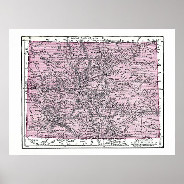 Poster Poster: Mapa do Colorado, 1921 (Frente)