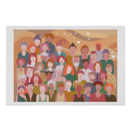 Pôster poster met groep mensen