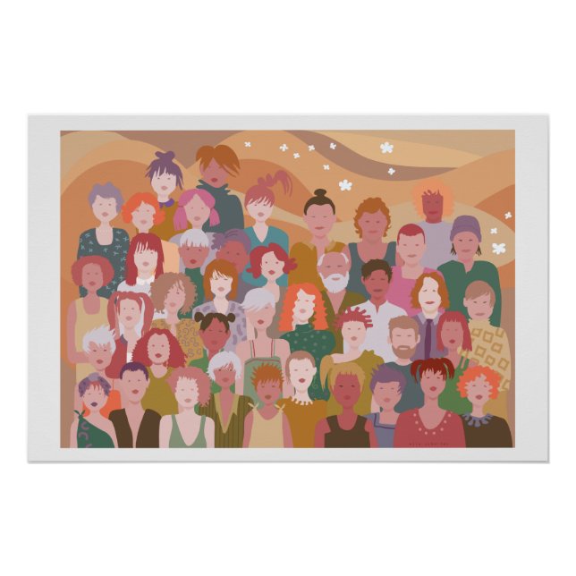 Pôster poster met groep mensen (Frente)