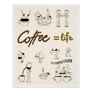 Pôster Poster Minimalist Coffee Illustration Aesthetic