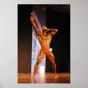 Poster Poster, Morris Méndez, Bodybuilder com um rosa