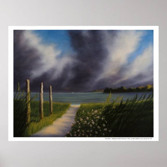 Poster Poster: "Navegando até a Península Azul" (Frente)