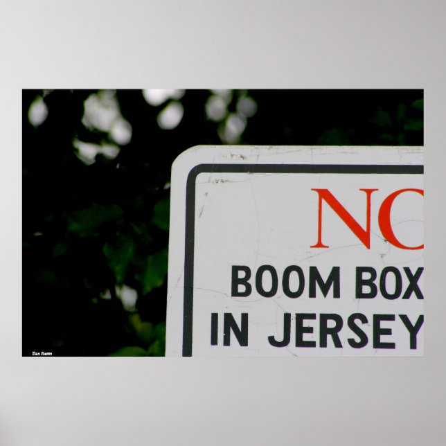 Pôster Poster-"No Boom Box em Jersey" (Frente)