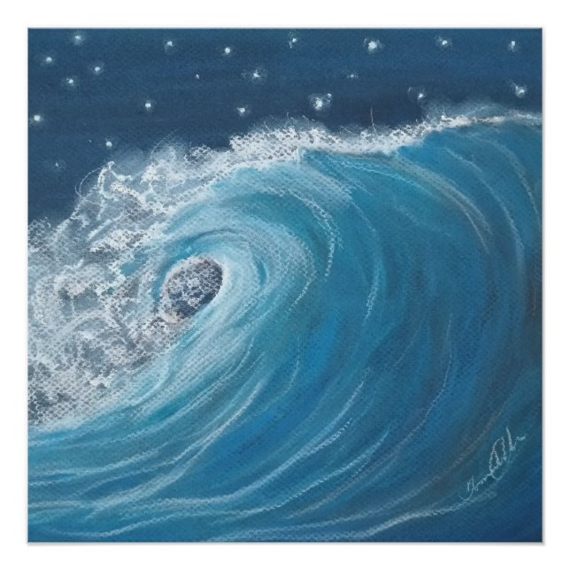 Pôster poster of a oil pastel wave (Frente)