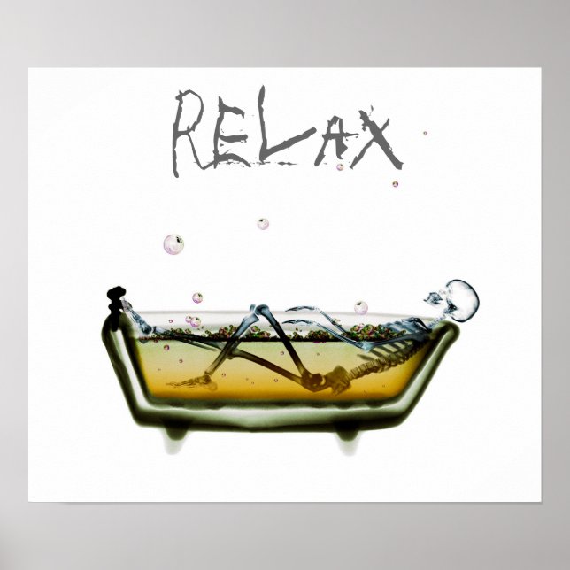Poster Poster- Orig Neg Relax X-Ray Skeleton Bath Time (Frente)