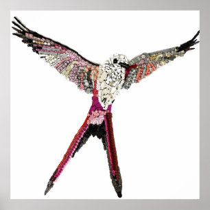 Poster Poster: Pássaro da envergadura da asa dos componen