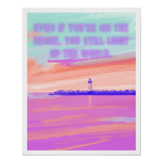 Pôster Poster pastel lighthouse quote aesthetic dreamy (Frente)