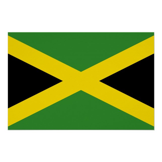 Pôster Poster Patriótica com Bandeira da Jamaica (Frente)