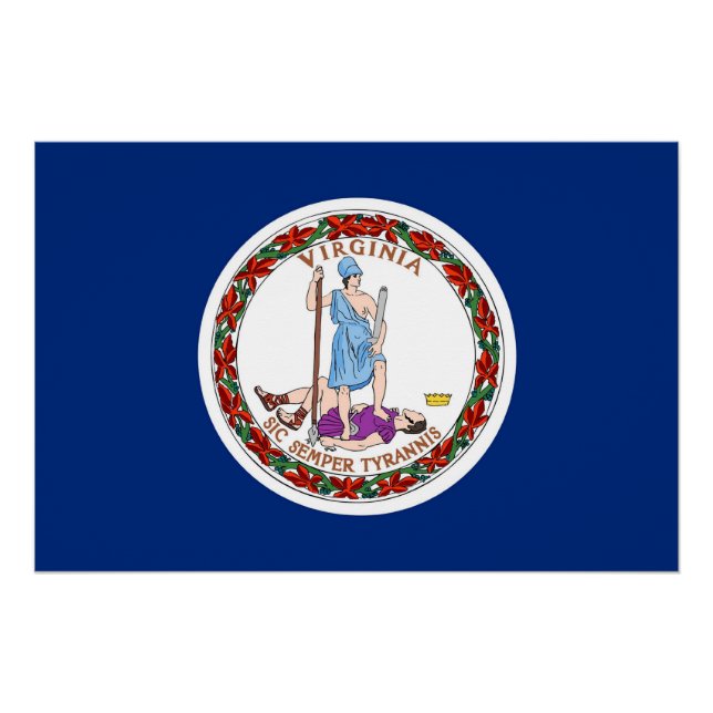 Pôster Poster Patriótica com Bandeira da Virgínia (Frente)
