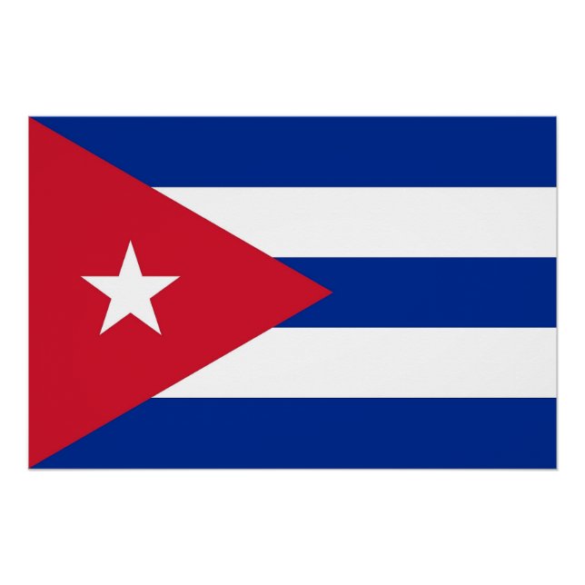 Pôster Poster Patriótica com Bandeira de Cuba (Frente)