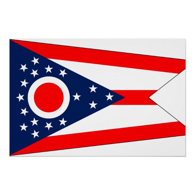 Pôster Poster Patriótica com Bandeira de Ohio (Frente)