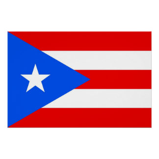 Pôster Poster patriótica com bandeira de Porto Rico