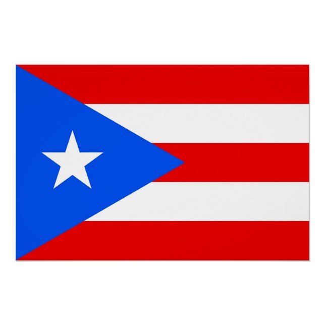 Pôster Poster patriótica com bandeira de Porto Rico (Frente)