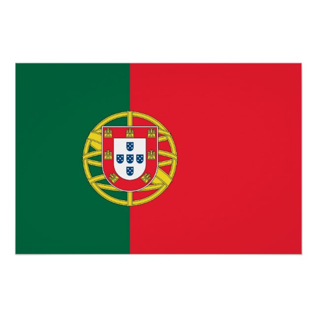 Pôster Poster Patriótica com Bandeira de Portugal (Frente)