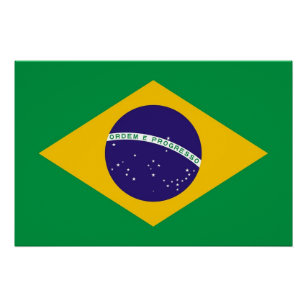 Pôster Poster Patriótica com Bandeira do Brasil