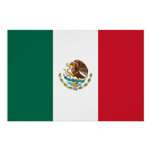 Pôster Poster Patriótica com Bandeira do México