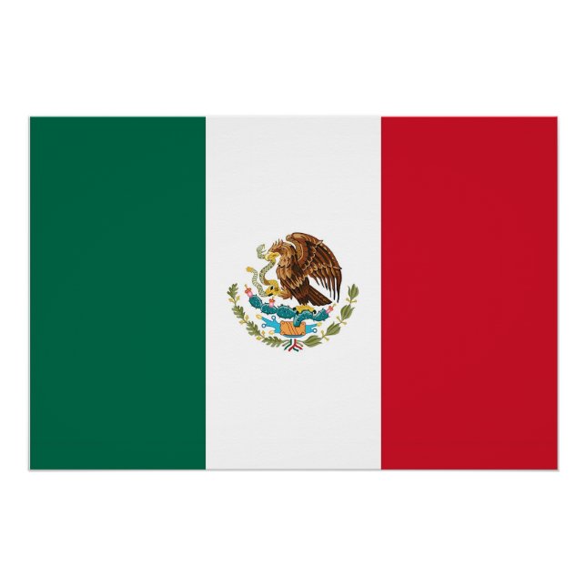 Pôster Poster Patriótica com Bandeira do México (Frente)