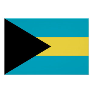 Pôster Poster patriótico com a bandeira de Bahamas