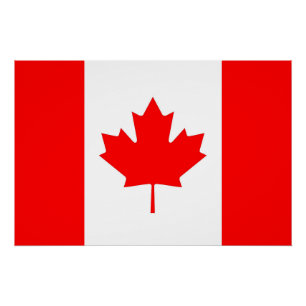 Pôster Poster patriótico com a bandeira de Canadá