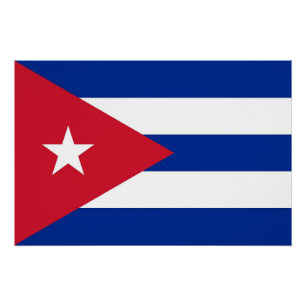 Pôster Poster patriótico com a bandeira de Cuba