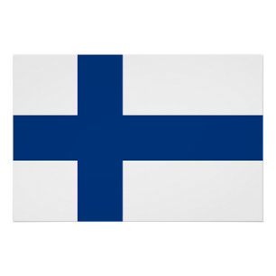 Pôster Poster patriótico com a bandeira de Finlandia