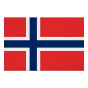 Pôster Poster patriótico com a bandeira de Noruega
