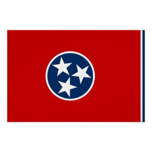Pôster Poster patriótico com a bandeira de Tennessee