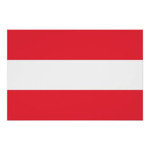 Pôster Poster Patriótico com Bandeira da Áustria