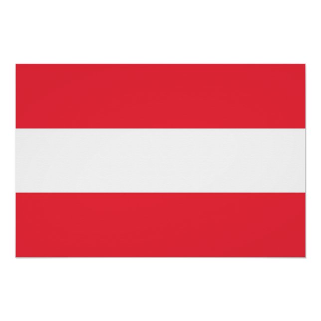 Pôster Poster Patriótico com Bandeira da Áustria (Frente)