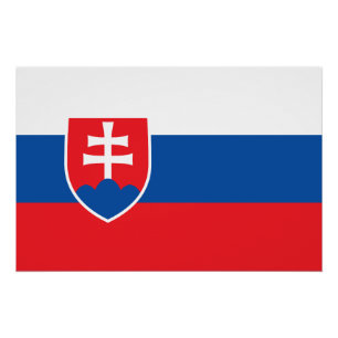 Pôster Poster Patriótico com Bandeira da Eslováquia