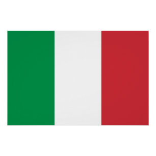 Pôster Poster Patriótico com Bandeira da Itália