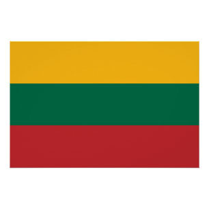 Pôster Poster Patriótico com Bandeira da Lituânia