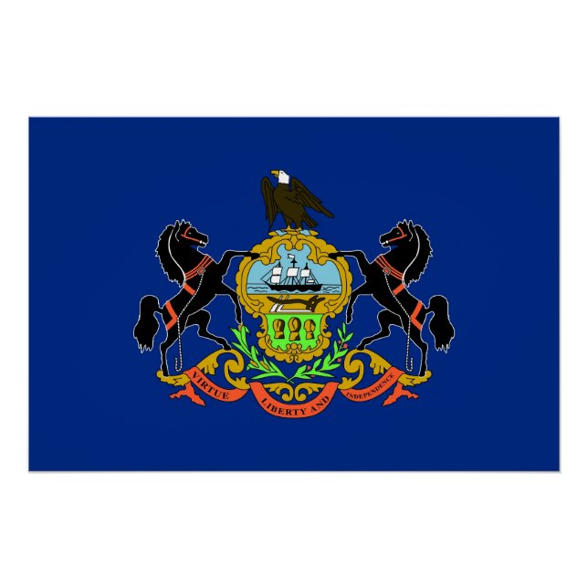 Pôster Poster Patriótico com Bandeira da Pensilvânia (Frente)