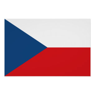 Pôster Poster Patriótico com Bandeira da Tchecia