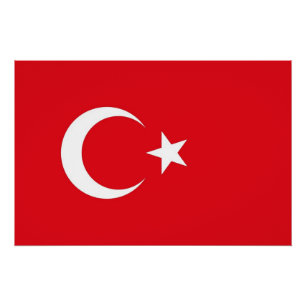 Pôster Poster Patriótico com Bandeira da Turquia