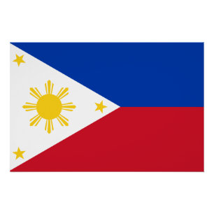 Pôster Poster Patriótico com Bandeira das Filipinas