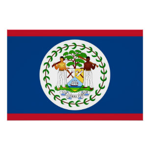 Pôster Poster Patriótico com Bandeira de Belize