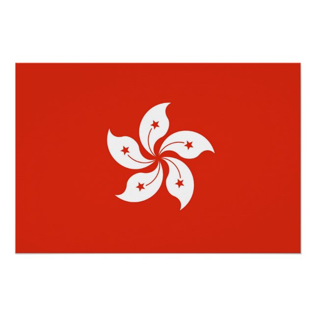 Pôster Poster Patriótico com Bandeira de Hong Kong (Frente)