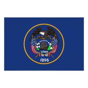 Pôster Poster Patriótico com Bandeira de Utah