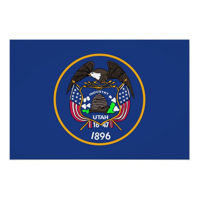 Pôster Poster Patriótico com Bandeira de Utah (Frente)