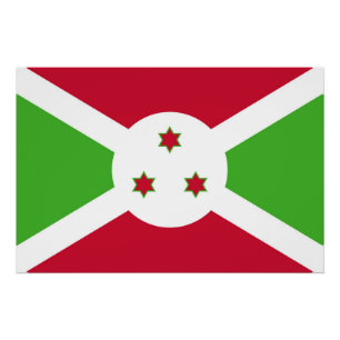 Pôster Poster Patriótico com Bandeira do Burundi