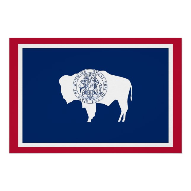 Pôster Poster Patriótico com Bandeira do Wyoming (Frente)