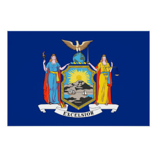 Pôster Poster patriótico da parede com a bandeira de New